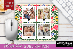 Folk Flowers Photo Mouse Pad PNG - Floral Picture Frame Pad Product Image 1