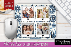 Folk Flowers Photo Mouse Pad PNG - Floral Picture Frame Pad Product Image 1