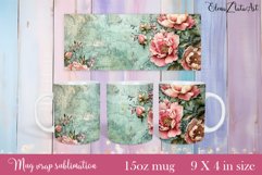 Flowers Mug Sublimation, Floral Design Mug Product Image 1