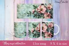 Flowers Mug Sublimation, Floral Design Mug Product Image 1