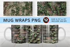 Overgrown Brick Mug Wrap Sublimation Designs Product Image 1