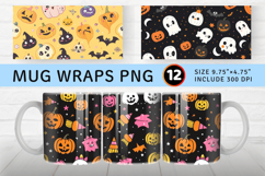 Kawaii Halloween Mug Wrap Sublimation Designs Product Image 1