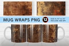 Gilded Brown Book Cover Mug Wrap Sublimation Designs Product Image 1