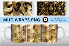 Elegant Golden Mug Wrap Sublimation Designs Product Image 1