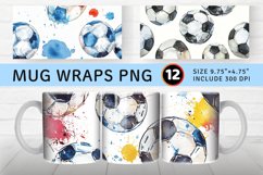 Watercolor Soccer Mug wrap Sublimation Designs Product Image 1