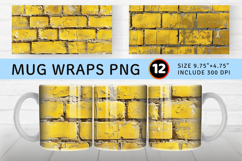 Yellow Brick Mug Wrap Sublimation Designs Product Image 1
