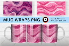 Pink Abstract Waves Mug Wrap Sublimation Designs Product Image 1