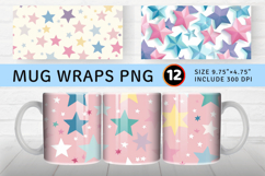 Pastel Gentle Sweet Stars Mug Wrap Sublimation Designs Product Image 1