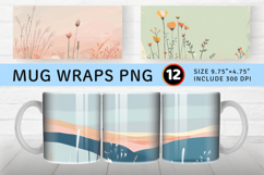 Minimalist Meadows Pastel Mug Wrap Sublimation Designs Product Image 1