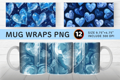 Blue Dreamy Hearts Mug Wrap Sublimation Designs Product Image 1