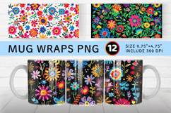 Mexican Floral Fiesta Fabric Mug Wrap Sublimation Designs Product Image 1