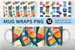 Winter Knitted Socks Mug Wrap Sublimation Designs Product Image 1