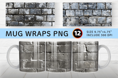 Silver Brick Wall Mug Wrap Sublimation Designs Product Image 1