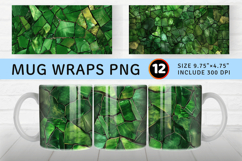 Emerald Forest Stained Glass Mug Wrap Sublimation Designs Product Image 1