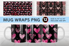 Black and Pink Valentines Day Mug wrap Sublimation Designs Product Image 1