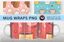 Kawaii Coffee Mug Wrap Sublimation Designs Product Image 1