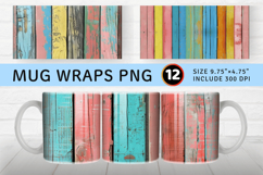 Beach Colorful Wood Mug Wrap Sublimation Designs Product Image 1