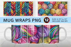 Knitting Yarn Mug Wrap Sublimation Designs Product Image 1