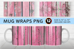 Pink Wood Mug Wrap Sublimation Designs Product Image 1