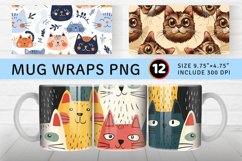 Funny Cat Mug wrap Sublimation Designs Product Image 1