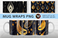 Opulent Night Teardrops Mug Wrap Sublimation Designs Product Image 1