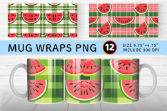 Watermelon plaid Mug Wrap Sublimation Designs Product Image 1