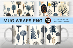 Nordic Trees Mug Wrap Sublimation Designs Product Image 1