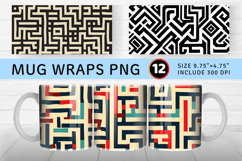 Abstract Maze Mug Wrap Sublimation Designs Product Image 1