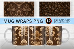Elegant Brown Mug Wrap Sublimation Designs Product Image 1