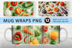 3D Vegetables Mug Wrap Sublimation Designs Product Image 1