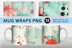 Mint &amp; Red Mixed Media Mug Wrap Sublimation Designs Product Image 1