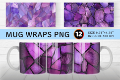 Lilac Stained Glass Mug Wrap Sublimation Designs Product Image 1