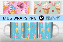 Ice Cream Mug Wrap Sublimation Designs Product Image 1