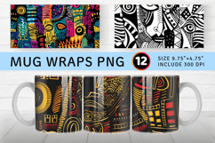 Abstract African American Doodle Mug Wrap Sublimation Design Product Image 1