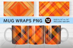 Orange Plaid Mug Wrap Sublimation Designs Product Image 1