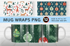 Christmas Ornaments Mug Wrap Sublimation Designs Product Image 1