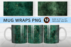 Luxury Forest Green Mug Wrap Sublimation Designs Product Image 1
