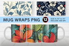 Abstract Floral Mug wrap Sublimation Designs Product Image 1