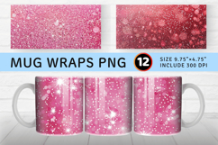 Pink Glittery Mug Wrap Sublimation Designs Product Image 1