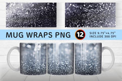 Twilight Silver Glitter Mug Wrap Sublimation Designs Product Image 1