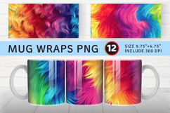 Rainbow Fur Mug Wrap Sublimation Designs Product Image 1