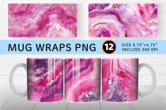 Pink Watercolor Geode Mug Wrap Sublimation Designs Product Image 1