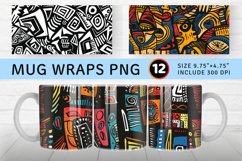 Abstract African American Doodle Mug wrap Sublimation Design Product Image 1