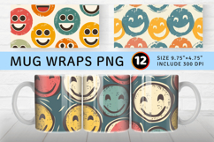 Smile Retro Mug Wrap Sublimation Designs Product Image 1