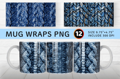 Denim Fabric Knitted Mug Wrap Sublimation Designs Product Image 1