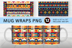 Lively Aztec Mug Wrap Sublimation Designs Product Image 1