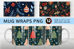 Color Christmas Mug Wrap Sublimation Designs Product Image 1
