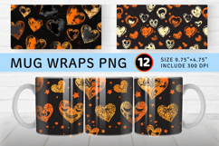 Halloween Hearts Mug Wrap Sublimation Designs Product Image 1