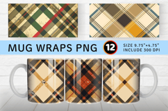 Vintage Plaid mug wrap sublimation Designs Product Image 1