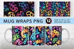 Neon Leopard Print Mug wrap Sublimation Designs Product Image 1